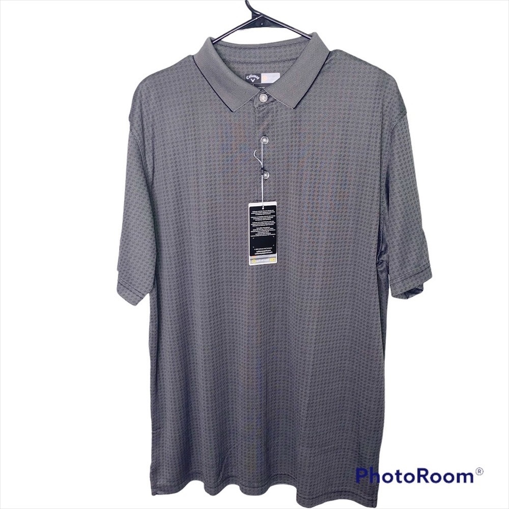 Callaway Opti Dri Opti Shield Polo Shirt Dark Gray Size Large